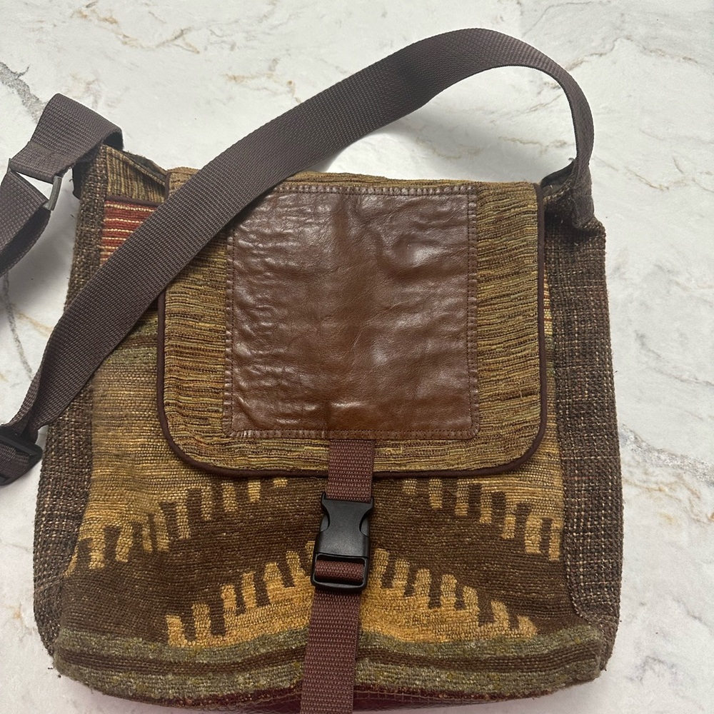 Vintage style handmade cross body bag